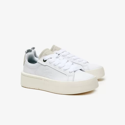 Lacoste Sneakers>Damen-Plateau-Sneakers Carnaby Aus Leder Wht/Off Wht 65T