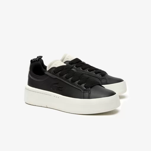 Lacoste Sneakers>Damen-Plateau-Sneakers Carnaby Aus Leder Black/Offwhite 454