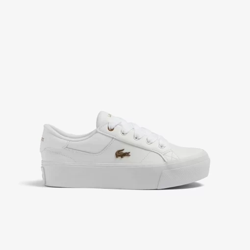 Lacoste Sneakers>Damen-Plateau-Sneakers Ziane Aus Leder White/White 21G