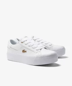 Lacoste Sneakers>Damen-Plateau-Sneakers Ziane Aus Leder White/White 21G