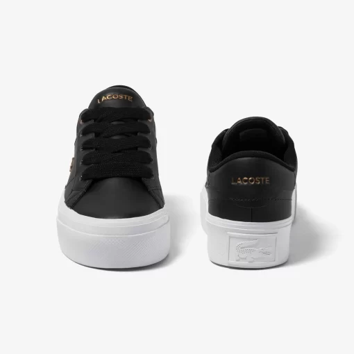 Lacoste Sneakers>Damen-Plateau-Sneakers Ziane Aus Leder Black White 312