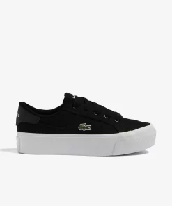 Lacoste Sneakers>Damen-Plateau-Sneakers Ziane Aus Textil Black White 312