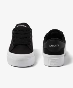 Lacoste Sneakers>Damen-Plateau-Sneakers Ziane Aus Textil Black White 312