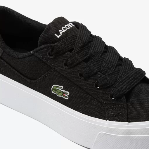 Lacoste Sneakers>Damen-Plateau-Sneakers Ziane Aus Textil Black White 312