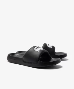 Lacoste Flip-Flops & Sandalen>Damen-Schlappen Croco 1.0 Aus Synthetik Black White 312