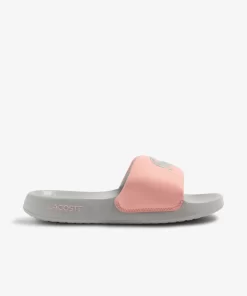 Lacoste Flip-Flops & Sandalen>Damen-Schlappen Serve Slide 1.0 Light Grey/Pink 16C