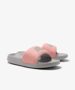 Lacoste Flip-Flops & Sandalen>Damen-Schlappen Serve Slide 1.0 Light Grey/Pink 16C