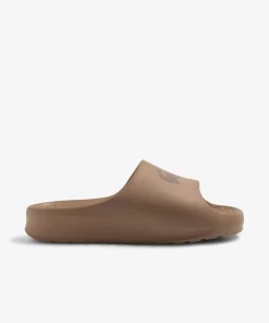 Lacoste Flip-Flops & Sandalen>Damen-Schlappen Serve Slide 2.0 Brw/Dk Brw 267