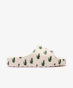 Lacoste Flip-Flops & Sandalen>Damen-Schlappen Serve Slide 2.0 Mit Colourpop Off Wht/Dk Grn 1Y5