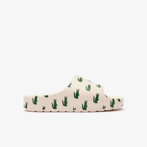 Lacoste Flip-Flops & Sandalen>Damen-Schlappen Serve Slide 2.0 Mit Colourpop Off Wht/Dk Grn 1Y5