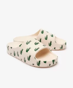 Lacoste Flip-Flops & Sandalen>Damen-Schlappen Serve Slide 2.0 Mit Colourpop Off Wht/Dk Grn 1Y5