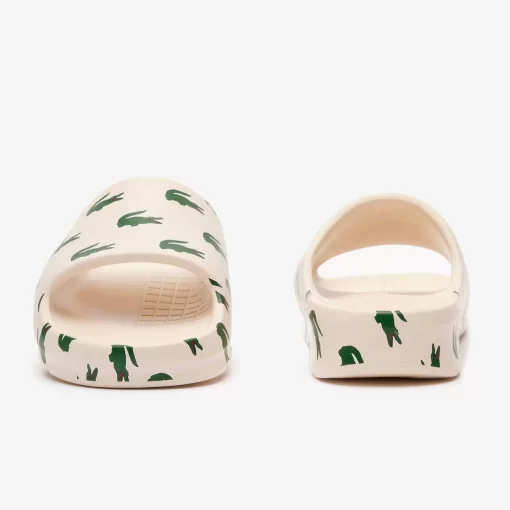 Lacoste Flip-Flops & Sandalen>Damen-Schlappen Serve Slide 2.0 Mit Colourpop Off Wht/Dk Grn 1Y5