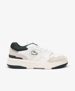 Lacoste Sneakers>Damen-Sneaker Lineshot Aus Leder Mit Mesh-Schuhkragen White/Dark Green 1R5