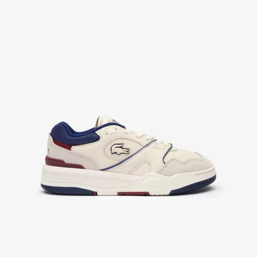 Lacoste Sneakers>Damen-Sneaker Lineshot Aus Leder Mit Mesh-Schuhkragen Off White/Navy Wn1