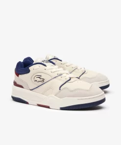 Lacoste Sneakers>Damen-Sneaker Lineshot Aus Leder Mit Mesh-Schuhkragen Off White/Navy Wn1