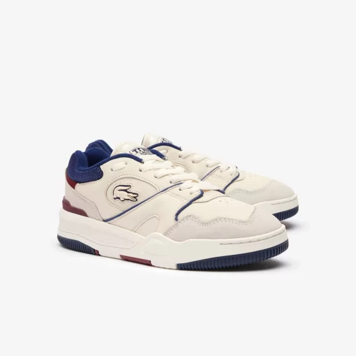 Lacoste Sneakers>Damen-Sneaker Lineshot Aus Leder Mit Mesh-Schuhkragen Off White/Navy Wn1