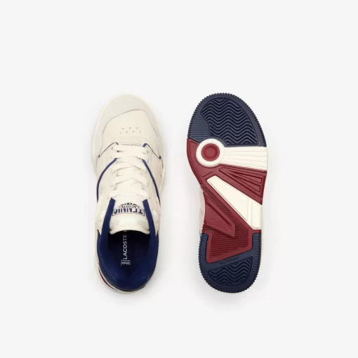 Lacoste Sneakers>Damen-Sneaker Lineshot Aus Leder Mit Mesh-Schuhkragen Off White/Navy Wn1