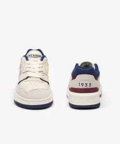 Lacoste Sneakers>Damen-Sneaker Lineshot Aus Leder Mit Mesh-Schuhkragen Off White/Navy Wn1