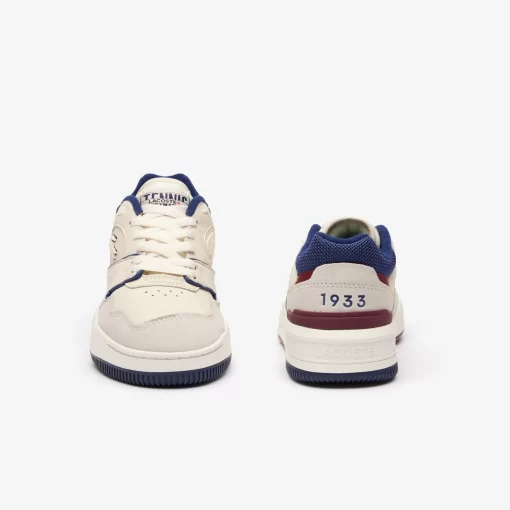 Lacoste Sneakers>Damen-Sneaker Lineshot Aus Leder Mit Mesh-Schuhkragen Off White/Navy Wn1