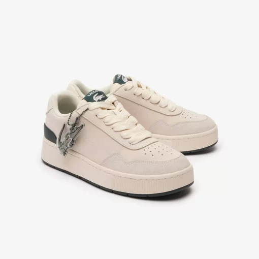 Lacoste Sneakers>Damen-Sneakers Ace Clip Aus Leder Off Wht/Dk Grn 1Y5