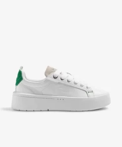 Lacoste Sneakers>Damen-Sneakers Carnaby Platform Aus Leder White/Dark Green 1R5