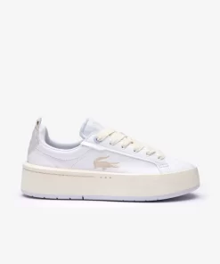 Lacoste Sneakers>Damen-Sneakers Carnaby Platform Aus Leder Mit Monogramm Wht/Lt Trqs 1T5