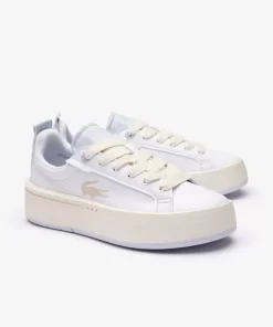 Lacoste Sneakers>Damen-Sneakers Carnaby Platform Aus Leder Mit Monogramm Wht/Lt Trqs 1T5