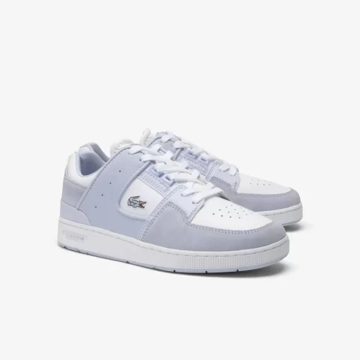 Lacoste Sneakers>Damen-Sneakers Court Cage Aus Leder Lt Blu/Wht 2K7