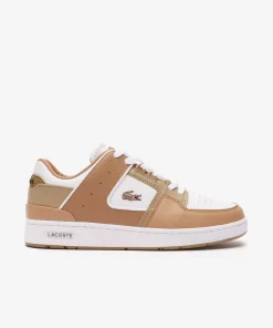 Lacoste Sneakers>Damen-Sneakers Court Cage Aus Leder Und Synthetik White/Brown 385