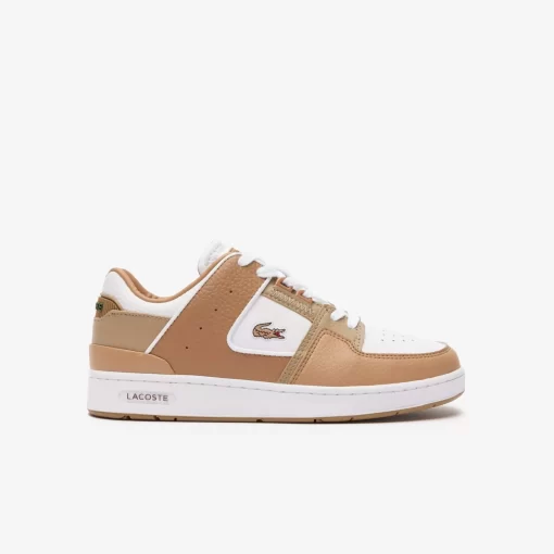 Lacoste Sneakers>Damen-Sneakers Court Cage Aus Leder Und Synthetik White/Brown 385