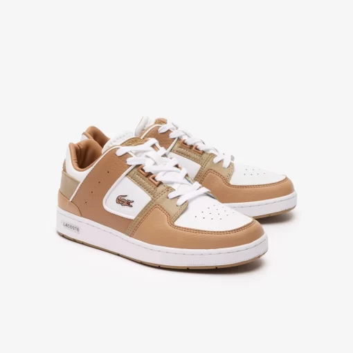 Lacoste Sneakers>Damen-Sneakers Court Cage Aus Leder Und Synthetik White/Brown 385