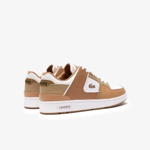 Lacoste Sneakers>Damen-Sneakers Court Cage Aus Leder Und Synthetik White/Brown 385