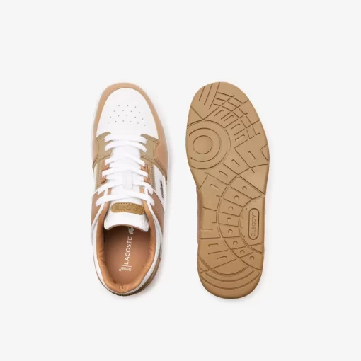 Lacoste Sneakers>Damen-Sneakers Court Cage Aus Leder Und Synthetik White/Brown 385