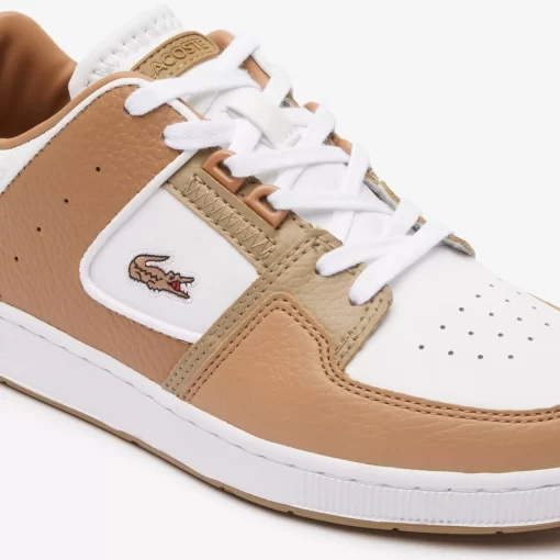 Lacoste Sneakers>Damen-Sneakers Court Cage Aus Leder Und Synthetik White/Brown 385