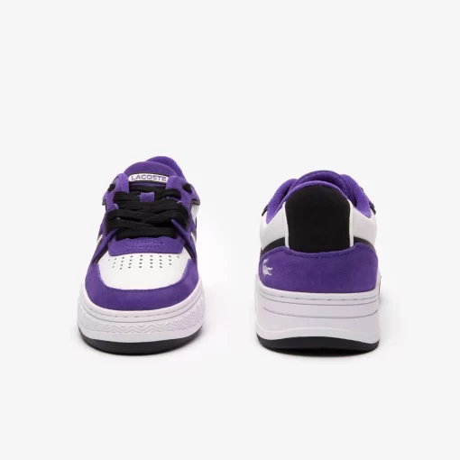 Lacoste Sneakers>Damen-Sneakers L001 Aus Beschichtetem Leder Wht/Dk Purp 1S6