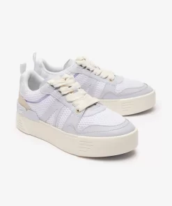 Lacoste Sneakers>Damen-Sneakers L002 Aus Textil Mit Monogramm Wht/Lt Trqs 1T5