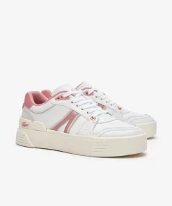 Lacoste Sneakers>Damen-Sneakers L002 Evo Aus Leder White/Light Pink 1Y9