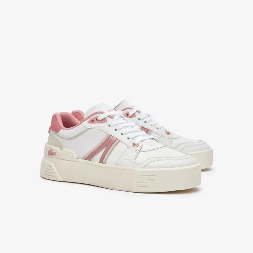 Lacoste Sneakers>Damen-Sneakers L002 Evo Aus Leder White/Light Pink 1Y9