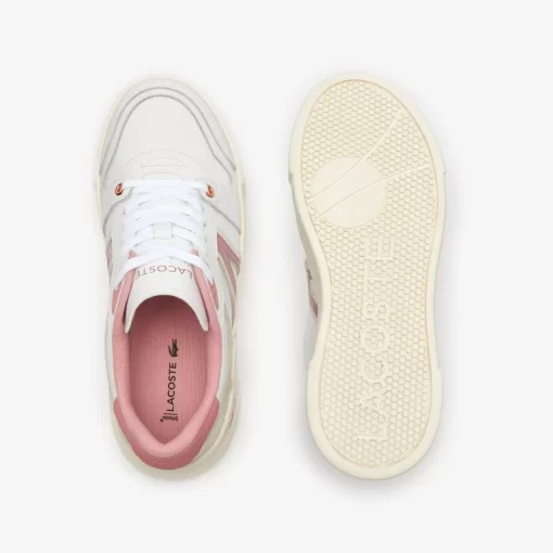 Lacoste Sneakers>Damen-Sneakers L002 Evo Aus Leder White/Light Pink 1Y9