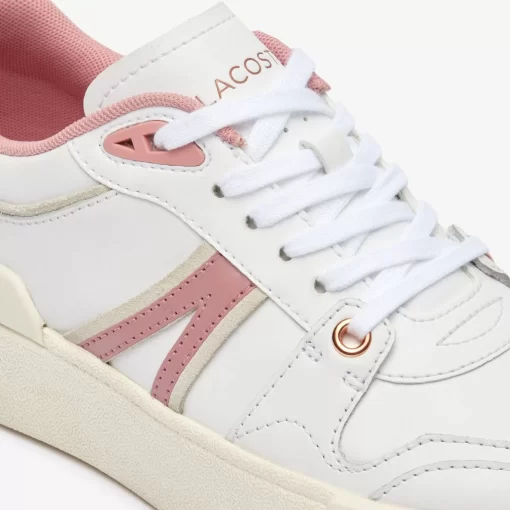 Lacoste Sneakers>Damen-Sneakers L002 Evo Aus Leder White/Light Pink 1Y9