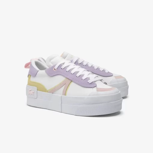 Lacoste Sneakers>Damen-Sneakers L004 Platform Aus Leder White/Pink B53