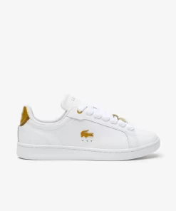 Lacoste Sneakers>Damen-Sneakers Carnaby Pro Aus Leder Mit Metallic-Detail Wht/Gld 216