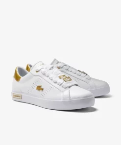 Lacoste Sneakers>Damen-Sneakers Powercourt 2.0 Aus Leder Wht/Gld 216