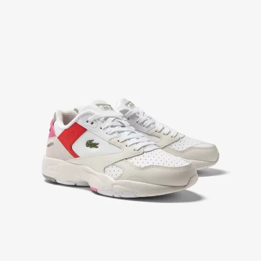 Lacoste Sneakers>Damen-Sneakers Storm 96 Lo Aus Leder Off Wht/Red 4Y0