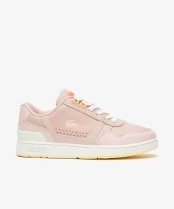 Lacoste Sneakers>Damen-Sneakers T-Clip Aus Leder Mit Gummisohle Lt Pnk/Lt Ylw Amy