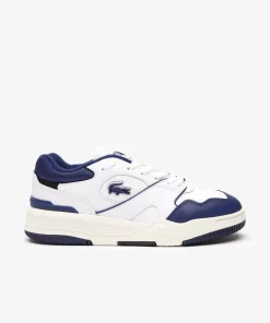 Lacoste Sneakers>Damen-Sneakers Lineshot Aus Leder Mit Signatur An Der Ferse White / Navy 042