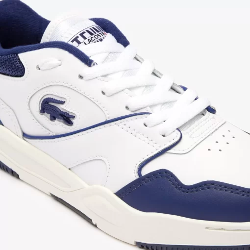 Lacoste Sneakers>Damen-Sneakers Lineshot Aus Leder Mit Signatur An Der Ferse White / Navy 042