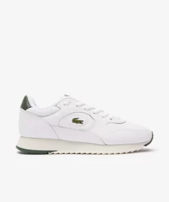 Lacoste Sneakers>Damen-Sneakers Linetrack Aus Leder White/Green 082