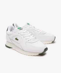 Lacoste Sneakers>Damen-Sneakers Linetrack Aus Leder White/Green 082