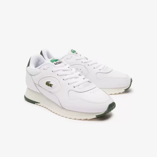 Lacoste Sneakers>Damen-Sneakers Linetrack Aus Leder White/Green 082